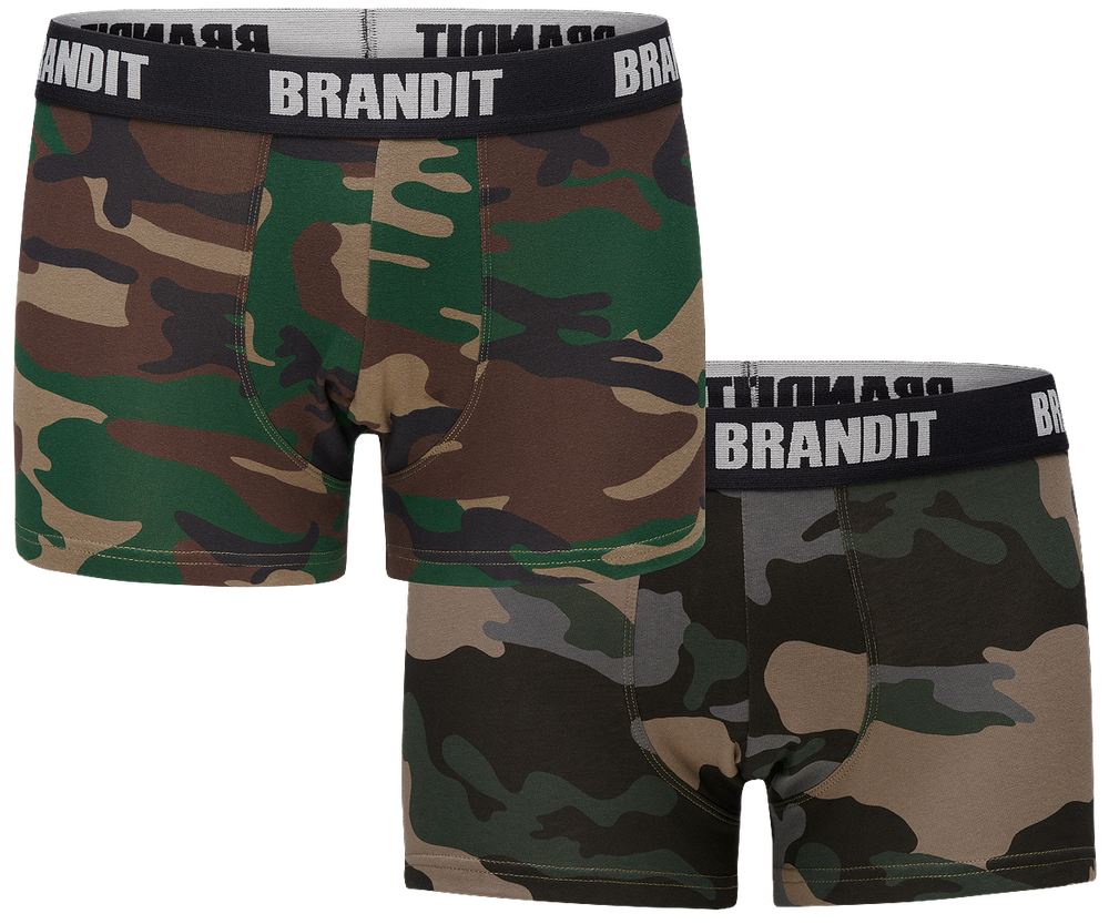 Brandit - Bokserit logolla, woodland/darkcamo