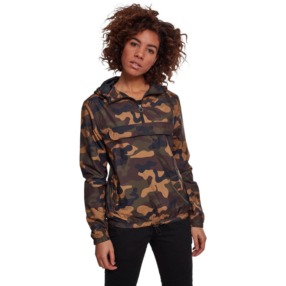 Ladies Camo Pull Over Jacket, woodcamo
