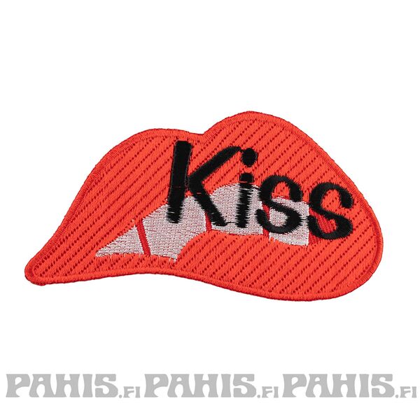 punaiset huulet kangasmerkki